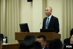 台灣參謀總長梅家樹星期三(6月26日)赴立法院報告“漢光40號”軍演規劃進度並接受質詢。 (美國之音特約記者莊志偉拍攝)