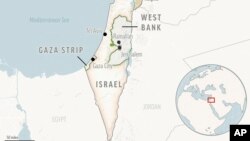 Peta Israel dan wilayah Palestina