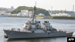 美國海軍阿利伯克級導彈驅逐艦米利厄斯號(DDG 69)抵達日本的美國艦隊活動(FLEACT) 橫須賀。（2018年5月20日）
