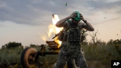 Majeshi ya Ukraine yashambulia ngome ya Russia katika mji karibu na Bakhmut, mkoa wa Donetsk, Ukraine, July 2, 2023. 