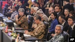 Foreign ministers, including Australian Penny Wong, and China's Communist Party's foreign policy chief Wang Yi, attend the East Asia Summit Foreign Ministers' Meeting in Jakarta, Indonesia, July 14, 2023.