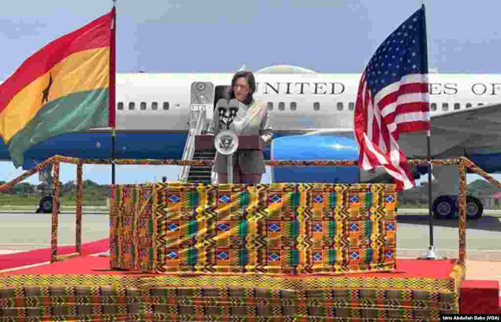 Jawabin Mataimakiyar Shugaban Amurka Kamala Harris Lokacin Da Ta Sauka A Kasar Ghana 