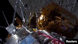 Intuitive Machines' Odysseus spacecraft passes over the near side of the Moon following lunar orbit insertion on February 21, 2024, in this handout image released February 22, 2024. (Intuitive Machines/Handout via REUTERS)