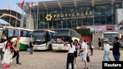 在廣州舉行的中國進出口商品交易會（廣交會）會場外觀。（2023年4月16日）