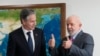 Brazil's President Luiz Inacio Lula da Silva, right, is seen with U.S. Secretary of State Antony Blinken during a meeting at Planalto presidential palace, in Brasilia, Brazil, Feb. 21, 2024.