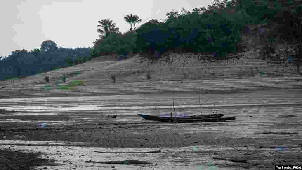 Rivers and lakes that supply the Amazon River are completely dry in the Manaus region, Oct. 3, 2023.