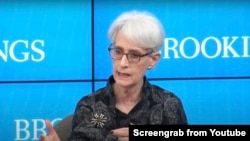 웬디 셔먼 미 국무부 부장관이 15일 브루킹스연구소 대담에서 발언하고 있다. (웹 영상 캡쳐)