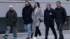 Spanish soccer player Jenni Hermoso, center, arrives at the Audiencia Nacional court, in Madrid, Spain, Jan. 2, 2024.