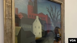 New Deal-era painting on display at the U.S. General Services Administration headquarters in Washington, photo taken July 13, 2023.
