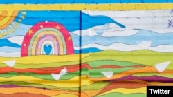 Mural pintado por niños con Trastorno del Espectro Autista (TEA) que fue criticado por el alcalde de un municipio en el oriente de Venezuela, ahora detenido. 