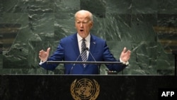 Presiden AS Joe Biden berpidato di hadapan Sidang Majelis Umum ke-78 PBB di markas PBB di New York, Selasa, 19 September 2023. (Foto: AFP/Timothy A. Clary)