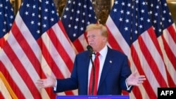 Donald Trump s'exprime lors d'une conférence de presse, à New York, le 31 mai 2024.