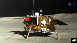 中國嫦娥4號月球探測器示意圖。(2019年1月12日）