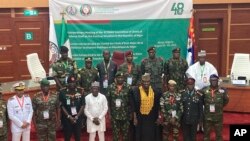 Wakuu wa majeshi wa Jumuiya ya Uchumi ya Afrika Magharibi (ECOWAS) walipokutana Abuja, Nigeria, on Aug. 4, 2023, kujadili hali ya Niger.