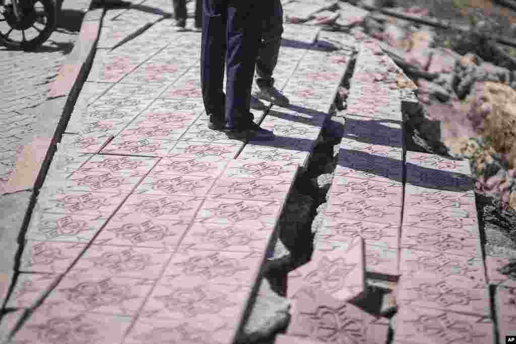 Damage caused by an earthquake can be seen in Moulay Brahim village, near Marrakech, Morocco, Sept. 9, 2023.