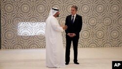 Sekrete Deta Antony Blinken vizite Moske Imam Al-Tayeb la nan Abu Dhabi, Emira Arab Uni, Samdi 14 Oktob, 2023.