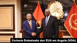 Presidente de Angola, João Lourenço, e Secretário da Defesa dos EUA, Lloyd Austin, Luanda, Angola 27 Setembro 2023 (Cortesia Embaixada dos EUA em Angola)