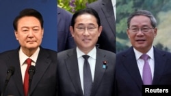 윤석열 한국 대통령 · 기시다 후미오 일본 총리 · 리창 중국 총리.
