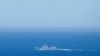 Russian frigate Admiral Gorshkov is seen in the Atlantic Ocean en route to Durban where it is scheduled to do naval exercises with the South African and Chinese navies, in Cape Town, South Africa, Feb. 15, 2023. 