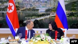 俄羅斯外交部長拉夫羅夫2023年10月18日訪問平壤並出席招待會。（北韓官方照片）