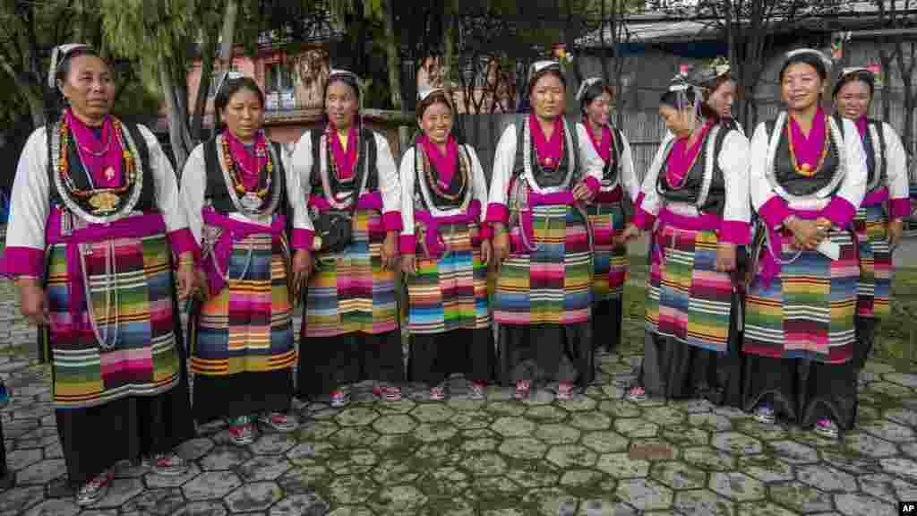 Nepal's Indigenous women in traditional attire gather to participate in a rally to mark the International Day of the World's Indigenous People in Kathmandu, Nepal.