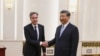 中国领导人习近平在北京人大会堂会晤到访的美国国务卿布林肯。（2023年6月19日）
