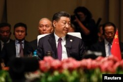 中國領導人習近平在約翰內斯堡出席金磚國家領導人峰會。（2023年8月23日）