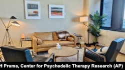 FILE - A Yehuda Lab MDMA-assisted therapy treatment room at the James J. Peters Department of Veterans Affairs Medical Center in New York. Federal health advisers voted Tuesday against a proposal to use the drug MDMA as a PTSD treatment. (Center for Psychedelic Therapy Research)