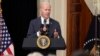 U.S. President Joe Biden speaks in the White House in Washington, Feb. 16, 2023. When he visits Poland on Tuesday, he is expected to reiterate the United States' commitment to support the defense of Ukraine “for as long as it takes.” 