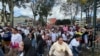 Venezolanos que residen en Colombia se agruparon en el parque distrital Alfonso López, de Bogotá, el 28 de julio, día que se llevaron acabo las elecciones en su país. [Foto: Karen Sánchez, VOA]
