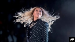 FILE - Beyoncé performs at the Wolstein Center in Cleveland, Ohio, Nov. 4, 2016. 