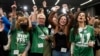 Supporters celebrate at a watch party, Nov. 7, 2023, in Columbus Ohio, for a constitutional amendment in Ohio that guaranteed the right to an abortion and other forms of reproductive health care.