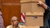 FILE - Delegate Eleanor Holmes Norton, a District of Columbia Democrat, watches as boxes are stacked next to her during a House Oversight Committee impeachment inquiry into President Joe Biden, Sept. 28, 2023, on Capitol Hill in Washington.
