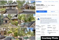 Zillow web stranica na kojoj se reklamira bivša vila Andreja Kostina u Aspenu u Coloradu.