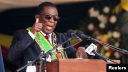 FILE - UMongameli Emmerson Mnangagwa, Harare, Zimbabwe, Sept. 4, 2023. 