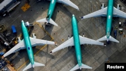 Foto udara menunjukkan pesawat-pesawat Boeing 737 Max yang sedang diproduksi di pabrik pesawat Boeing di Renton, negara bagian Washington (foto: dok). 