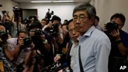 FILE - Freed Hong Kong bookseller Lam Wing-kee is pictured prior to a news conference in Hong Kong, June 16, 2016.