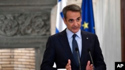 Waziri Mkuu wa Ugiriki, Kyriakos Mitsotakis akiwa Athens. Oct. 27, 2022. 