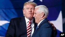Donald Trump e o candidato a vice-presidente Mike Pence
