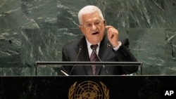 Palestinian President Mahmoud Abbas addresses the 79th session of the United Nations General Assembly, at U.N. headquarters, Sept. 26, 2024.