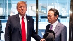 特朗普在紐約與日本前首相麻生太郎