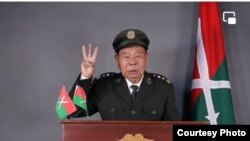 ကချင်လွတ်လပ်ရေးအဖွဲ့ KIO ဥက္ကဋ္ဌ ဗိုလ်ချုပ်ကြီး အင်ဘန်လ နှစ်သစ်ကူးမိန့်ခွန်းပြောကြားစဉ်။ (ဇန်နဝါရီ ၁၊ ၂၀၂၃/Photo from Kachinwaves FB)