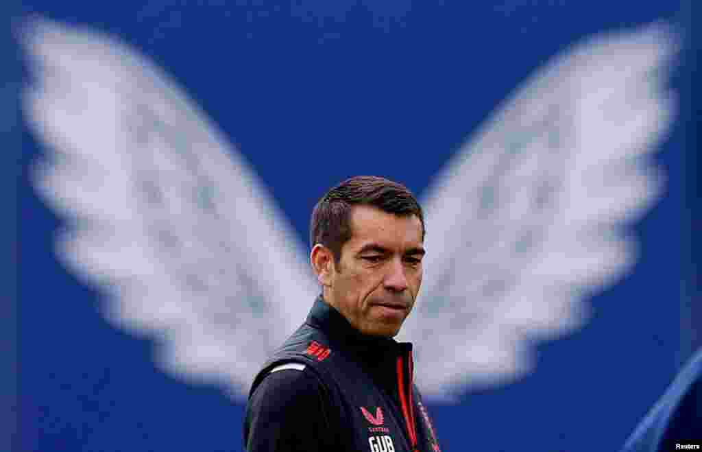 Rangers manager Giovanni van Bronckhorst is seen during training at the Rangers Training Centre, Milngavie, Scotland, Britain.