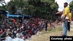 Aksi penolakan terhadap wacana pemekaran Papua digelar di Jayapura pada 10 Mei 2022. Aksi tersebut akhirnya dibubarkan polisi karena dinilai tidak sesuai dengan aturan mengemukakan pendapat di muka umum. (Foto: Petisi Rakyat Papua)