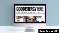 In this undated photo provided by Good Energy, the online resource “Good Energy: A Playbook for Screenwriting in the Age of Climate Change" is shown on a computer. (Good Energy via AP)