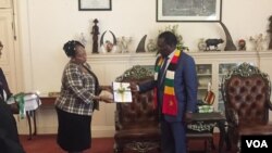 VaEmmerson Mnangangwa nasachigaro weZEC Justice Priscilla Chigumba of ZEC