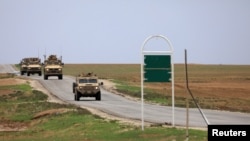 Kendaraan militer AS di Hasakah, Suriah, 4 November 2018.