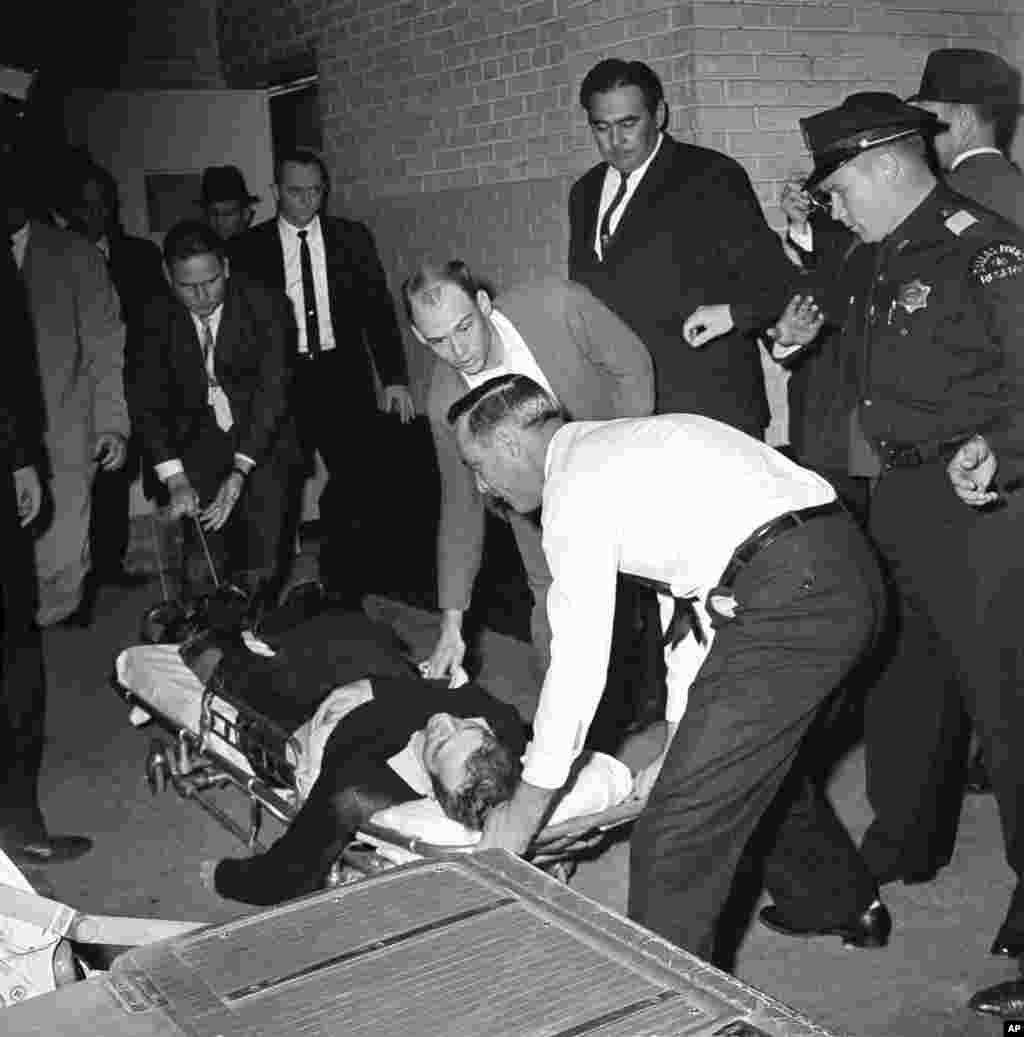 Kennedining o'limida ayblangan Li Xarvi Osvald otib ketilgan payt. 24-noyabr, 1963-yil.