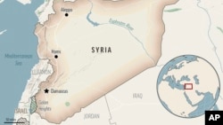 This is a locator map for Syria with its capital, Damascus. 