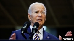 URais wa Marekani Joe Biden, akitoa hotuba yake kwenye chuo cha Prince George's Community College, Largo, Maryland. Sep 14, 2023.